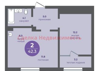 2-комнатная квартира на продажу, 42.3 м2, Красноярск, Кировский район, Апрельская улица, 9