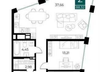 Продам 2-комнатную квартиру, 88.3 м2, Рязань