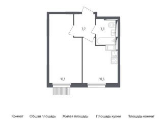 Продаю 1-комнатную квартиру, 34.3 м2, Мытищи, жилой комплекс Мытищи Парк, к4.1
