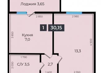 Продажа однокомнатной квартиры, 30.1 м2, Ставропольский край, улица Южный Обход, 53В