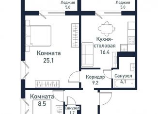 Продаю 2-комнатную квартиру, 65.2 м2, Челябинская область