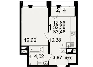 Продажа однокомнатной квартиры, 33.5 м2, Рязанская область, улица 6-я Линия, 27
