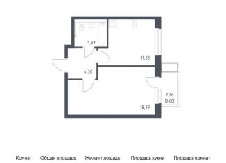 Продажа 1-ком. квартиры, 39.1 м2, посёлок Жилино-1, жилой комплекс Егорово Парк, к3.2, ЖК Егорово Парк