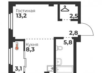 Продается однокомнатная квартира, 33.2 м2, Челябинская область