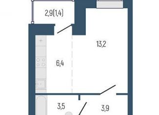 1-комнатная квартира на продажу, 28.7 м2, Берёзовский