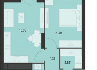 Продаю 1-ком. квартиру, 48.1 м2, Екатеринбург