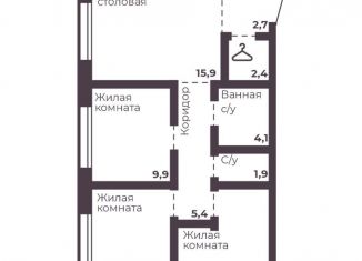 Продам 3-ком. квартиру, 63.1 м2, Челябинск