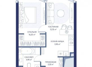 Продается 2-ком. квартира, 45.9 м2, Москва, 1-й Сетуньский проезд, вл8, метро Спортивная