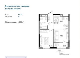 Двухкомнатная квартира на продажу, 41.8 м2, Ижевск, Центральная площадь
