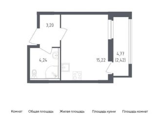Квартира на продажу студия, 25.1 м2, деревня Новосаратовка