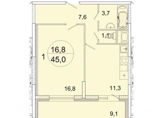 Продается 1-ком. квартира, 45 м2, Ивантеевка, улица Прокудина, 2