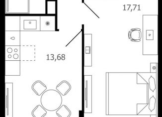 Продаю 1-ком. квартиру, 41.4 м2, Раменское, Семейная улица, 7