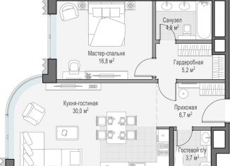 Продается 1-комнатная квартира, 67.2 м2, Москва