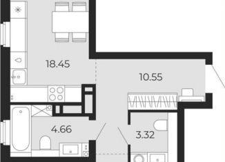 Продам 2-комнатную квартиру, 64.8 м2, Тюмень, Калининский округ