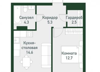 Продается 1-ком. квартира, 39 м2, Челябинская область, Спортивная улица