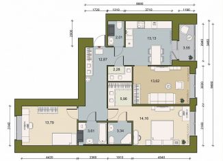 Продажа 3-комнатной квартиры, 87 м2, городской посёлок Новоселье, ЖК Уютный, Невская улица, 11/1