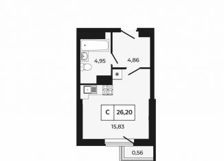 Продается квартира студия, 26.2 м2, Ростов-на-Дону, Первомайский район, проспект Шолохова, 211/3