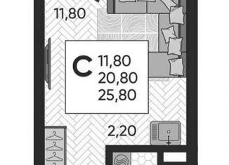 Продам квартиру студию, 25.8 м2, село Раздольное