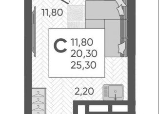 Продается квартира студия, 25.3 м2, село Раздольное