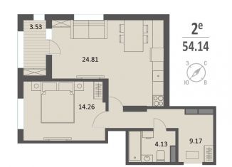 Продается 1-комнатная квартира, 54.1 м2, Курск