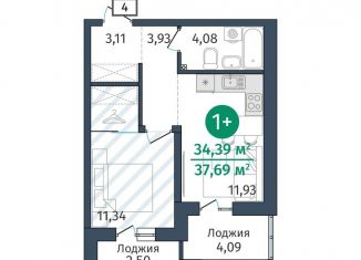 Продажа 1-ком. квартиры, 34.4 м2, Тюменская область