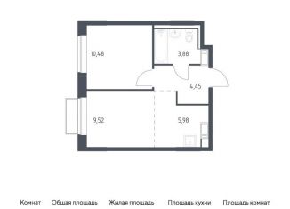 Однокомнатная квартира на продажу, 34.3 м2, Московская область, жилой комплекс Томилино Парк, к6.3