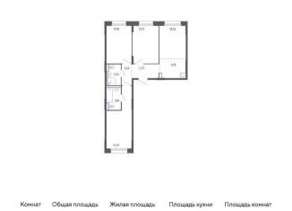 Трехкомнатная квартира на продажу, 69.7 м2, Тюмень, Ленинский округ, жилой комплекс Чаркова 72, 2.2