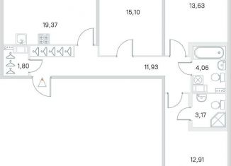 Продажа 3-ком. квартиры, 84 м2, посёлок Стрельна, ЖК Любоград