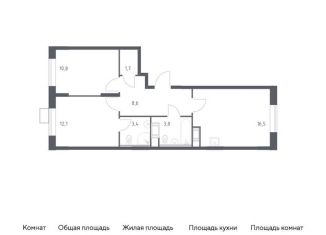 Продажа двухкомнатной квартиры, 56.9 м2, деревня Середнево, квартал № 23, 4-5