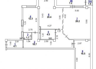 Продам трехкомнатную квартиру, 110.5 м2, Ростов-на-Дону, Кировский район, Восточная улица, 7с2