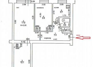 Продажа трехкомнатной квартиры, 58.1 м2, Бузулук, улица Галактионова, 47