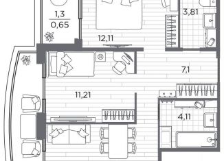 Продажа 2-ком. квартиры, 55.1 м2, Санкт-Петербург, Калининский район, Полюстровский проспект, 12