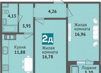 Продам двухкомнатную квартиру, 61.2 м2, Чебоксары, улица Богдана Хмельницкого, поз1, Ленинский район