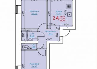 Продажа 2-комнатной квартиры, 58.1 м2, рабочий посёлок Шексна, Исполкомовская улица