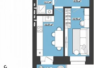 Продается однокомнатная квартира, 31.1 м2, Чита
