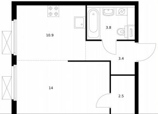 Продажа однокомнатной квартиры, 34.6 м2, Москва, метро Братиславская, ЖК Люблинский Парк, 14.5