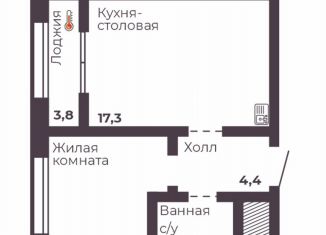 Продается 1-комнатная квартира, 36.5 м2, Челябинск, Тракторозаводский район, проспект Ленина, 1