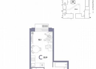 Продажа 1-комнатной квартиры, 22.9 м2, Москва, ЮВАО