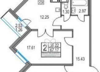 Продается 2-комнатная квартира, 68.4 м2, Санкт-Петербург, Богатырский проспект, 2А, Приморский район