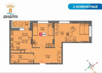 Продается двухкомнатная квартира, 65.3 м2, Тверь, Пролетарский район