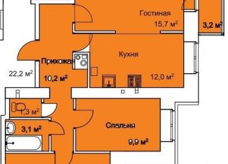 Продается 3-комнатная квартира, 69.3 м2, Тверь, Заволжский район, улица Мусоргского, 36