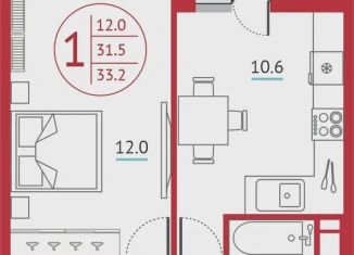 Продается 1-ком. квартира, 33 м2, Ростов-на-Дону, ЖК Западная Резиденция, жилой комплекс Западная Резиденция, лит9