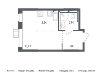 Продажа квартиры студии, 21.4 м2, деревня Мисайлово, микрорайон Пригород Лесное, к5.1