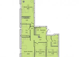 Продажа 3-ком. квартиры, 117.6 м2, Екатеринбург, Машинная улица, 1В/2, ЖК Клевер Парк