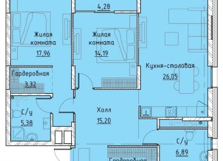 Продаю двухкомнатную квартиру, 95.4 м2, Екатеринбург, ЖК Клевер Парк