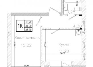 Продам 1-ком. квартиру, 34 м2, Новосибирск, ЖК На Шоссейной