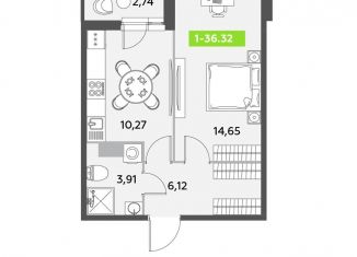 Продажа 1-комнатной квартиры, 36 м2, Санкт-Петербург, метро Купчино