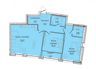 Продается двухкомнатная квартира, 91.1 м2, Екатеринбург, ЖК Клевер Парк