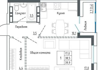 Продажа 1-ком. квартиры, 41.3 м2, Уссурийск, улица Александра Францева, 42