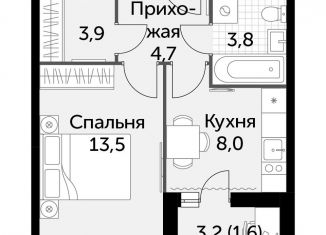 Продаю 1-ком. квартиру, 35.5 м2, посёлок Развилка, ЖК Римский, Римский проезд, 7